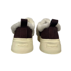 Ботинки женские замшевые HENGJI 15-6 темно коричневый мех