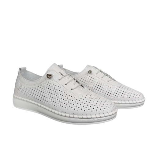 Мокасины женские кожаные KDSL C832-1 белые.