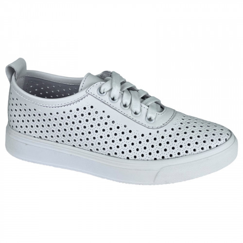 Кеды Женские кожаные на платформе PRELLESTA 1939 05 белый