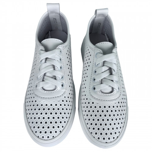 Кеды Женские кожаные на платформе PRELLESTA 1939 05 белый