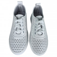 Кеды Женские кожаные на платформе PRELLESTA 1939 05 белый