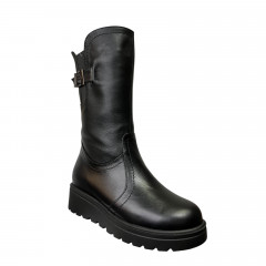 Чоботи жіночі шкіряні ELVIX 4006/2 чорний хутро