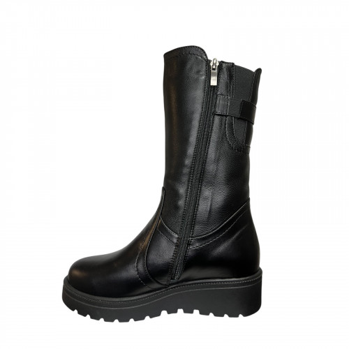 Чоботи жіночі шкіряні ELVIX 4006/2 чорний хутро