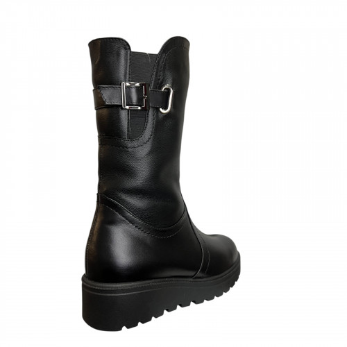 Чоботи жіночі шкіряні ELVIX 4006/2 чорний хутро