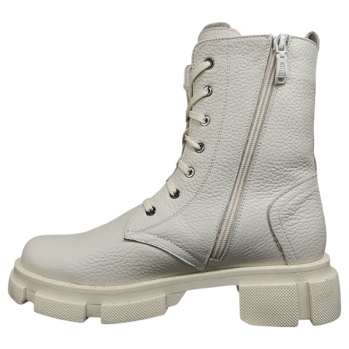 Ботинки женские кожаные TEMP 124 16 молочный F мех