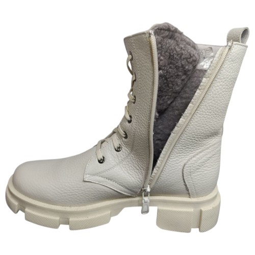 Ботинки женские кожаные TEMP 124 16 молочный F мех