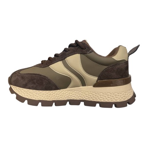 Кроссовки женские кожаные ALLSY 296-2 (190246) коричневый кофе