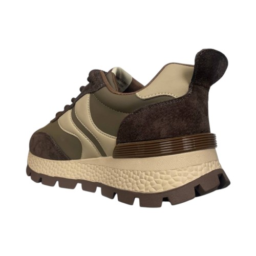 Кроссовки женские кожаные ALLSY 296-2 (190246) коричневый кофе