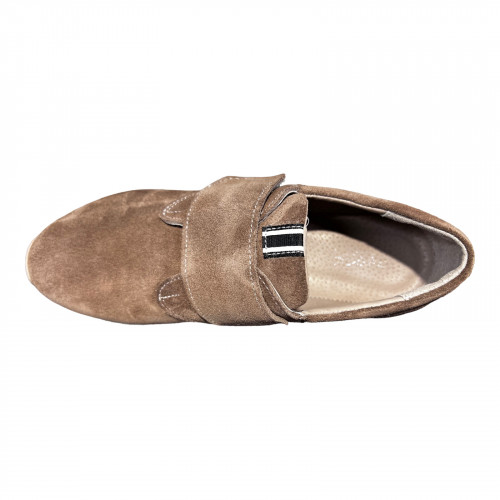 Кроссовки Женские кожаные VENTAJA 2325 капучино замша липучка