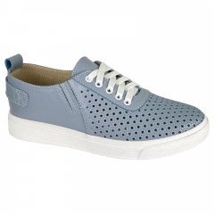 Кеды Женские кожаные на платформе PRELLESTA 3097 15 джинс перфорация