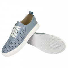 Кеды Женские кожаные на платформе PRELLESTA 3097 15 джинс перфорация