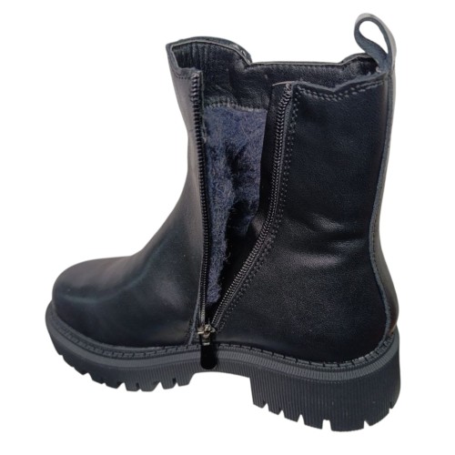 Черевики жіночі шкіряні IT TS AK81-6 челсі чорні  хутро