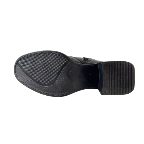 Чоботи жіночі шкіряні KATRIN 707 01 чорні хутро каблук