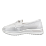 Мокасины женские кожаные KDSL C728-1 белые перфорация