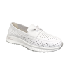Мокасины женские кожаные KDSL C728-1 белые перфорация