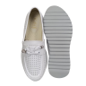 Мокасины женские кожаные KDSL C728-1 белые перфорация