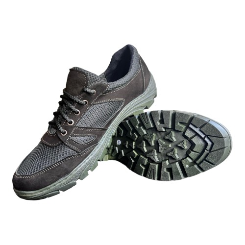 Кроссовки Мужские кожаные BIG FOOT M45 зеленый сетка/хаки