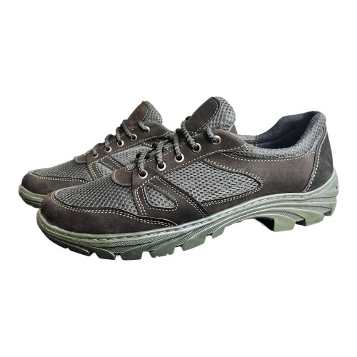 Кроссовки Мужские кожаные BIG FOOT M45 зеленый сетка/хаки