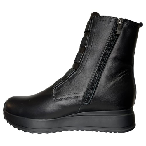 Ботинки женские кожаные ELVIX 1096 черный мех