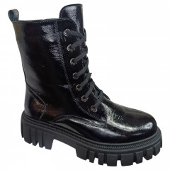 Черевики жіночі шкіряні лак TEMP 124 01 чорний L хутро