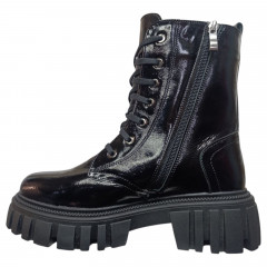 Черевики жіночі шкіряні лак TEMP 124 01 чорний L хутро