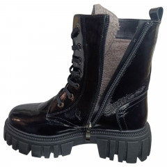 Черевики жіночі шкіряні лак TEMP 124 01 чорний L хутро