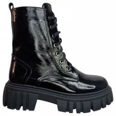 Черевики жіночі шкіряні лак TEMP 124 01 чорний L хутро