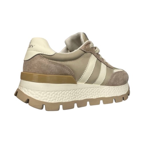 Кроссовки женские замшевые ALLSY 189690 бежевые