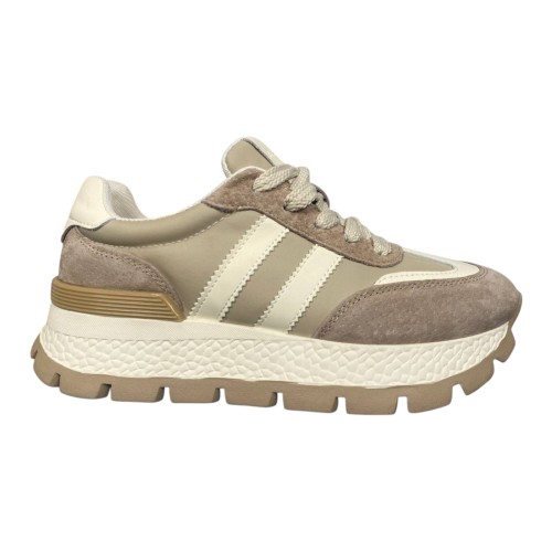 Кроссовки женские замшевые ALLSY 189690 бежевые