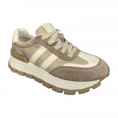 Кроссовки женские замшевые ALLSY 189690 бежевые