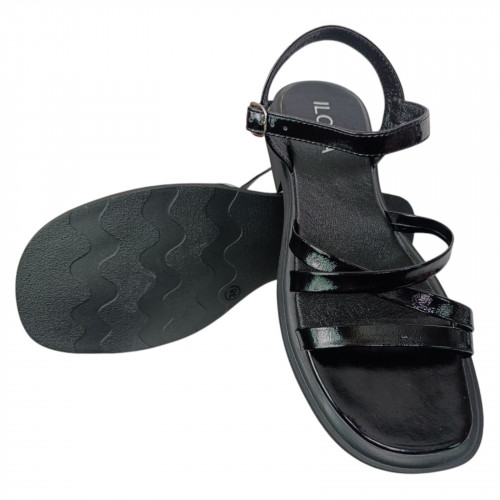 Босоножки женские кожаные лак ILONA 478/517 01 черные 