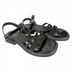 Босоножки женские кожаные лак ILONA 478/517 01 черные 