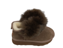 Угги женские замшевые PLPS 5860 коричневый мех