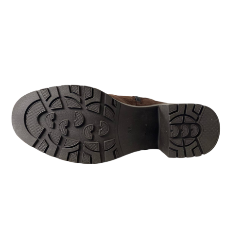 Чоботи жіночі замшеві KATRIN 707 08 коричневі хутро каблук