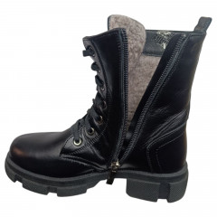 Черевики жіночі шкіряні TEMP 124 KM 01 чорний хутро