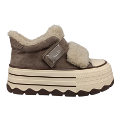 Черевики жіночі замшеві ALLSY 202065 коричневий хутро