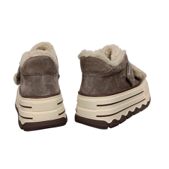 Черевики жіночі замшеві ALLSY 202065 коричневий хутро