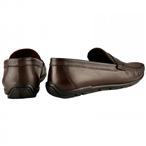 Лоферы Мужские кожаные KEMER 1084 коричневый