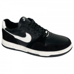 Кроссовки Мужские кожаные BARZONI 24/70 05 черно/белый