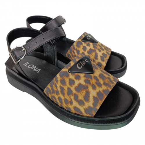 Босоножки женские кожаные ILONA 194/219 26 леопардовые