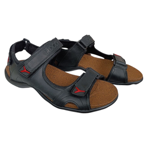 Босоножки мужские кожаные Kaiser Ecco 11 01 00 черные