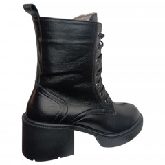 Черевики жіночі шкіряні TEMP 124 24 01 каблук чорний хутро