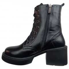 Черевики жіночі шкіряні TEMP 124 24 01 каблук чорний хутро