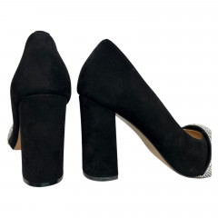 Туфли женские замшевые каблук ILONA 529/44 черные