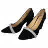 Туфли женские замшевые каблук ILONA 529/44 черные