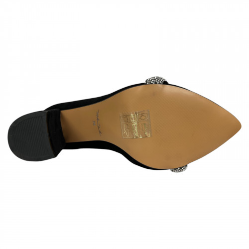 Туфли женские замшевые каблук ILONA 529/44 черные