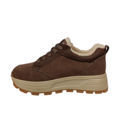 Черевики жіночі замшеві PLPS 681-3 коричневі хутро