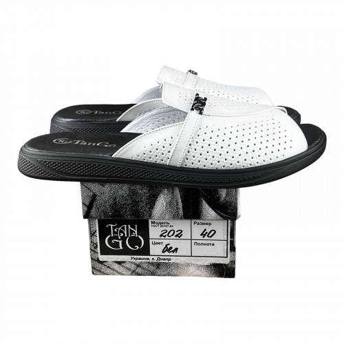 Шлепанцы Женские кожаные TANGO 202 белый