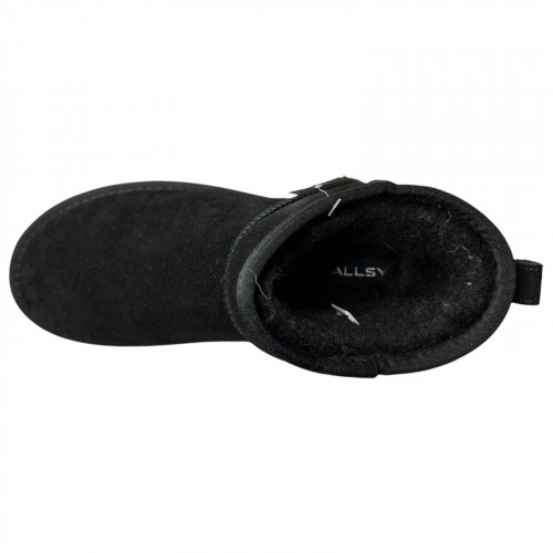 Угги жіночі  замшеві ALLSY 187711 JM6698-8A чорний хутро