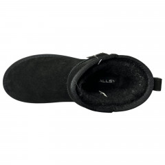 Угги женские замшевые ALLSY 187711 JM6698-8A черный мех